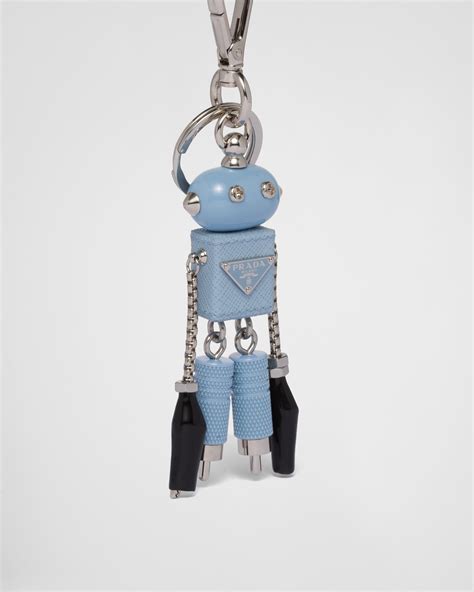 prada saffiano robot trick keychain|Prada saffiano keychain.